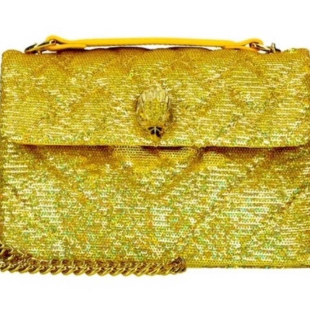 ✨️Kurt Geiger Yellow Sequins Medium Kensington Bag *RARE*